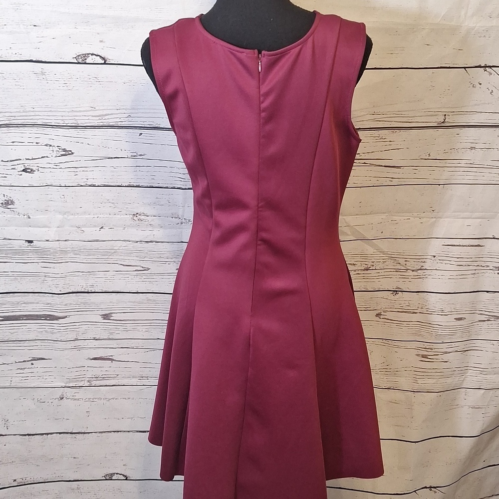 #1152 She + Sky Rasberry Stretch Fit&Flare Dress sz L - Picture 6 of 11